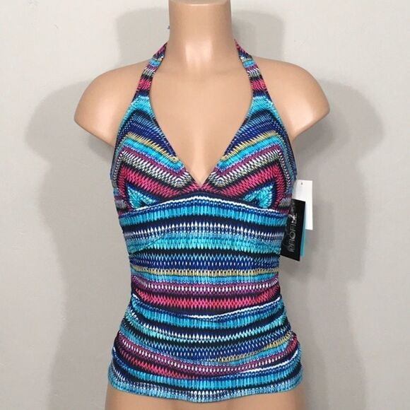 Profile multicolored tankini top. NWT - Picture 3 of 9